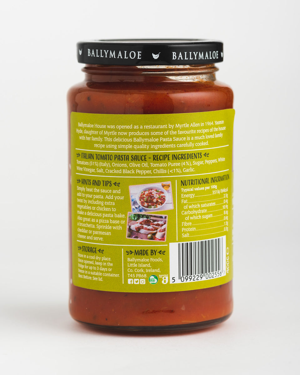 Ballymaloe Pasta Sauce Italian Tomato French Village Bakery