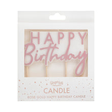Load image into Gallery viewer, Rose Gold Happy Birthday Candle