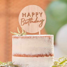 Load image into Gallery viewer, Wooden Happy Birthday Cake Topper
