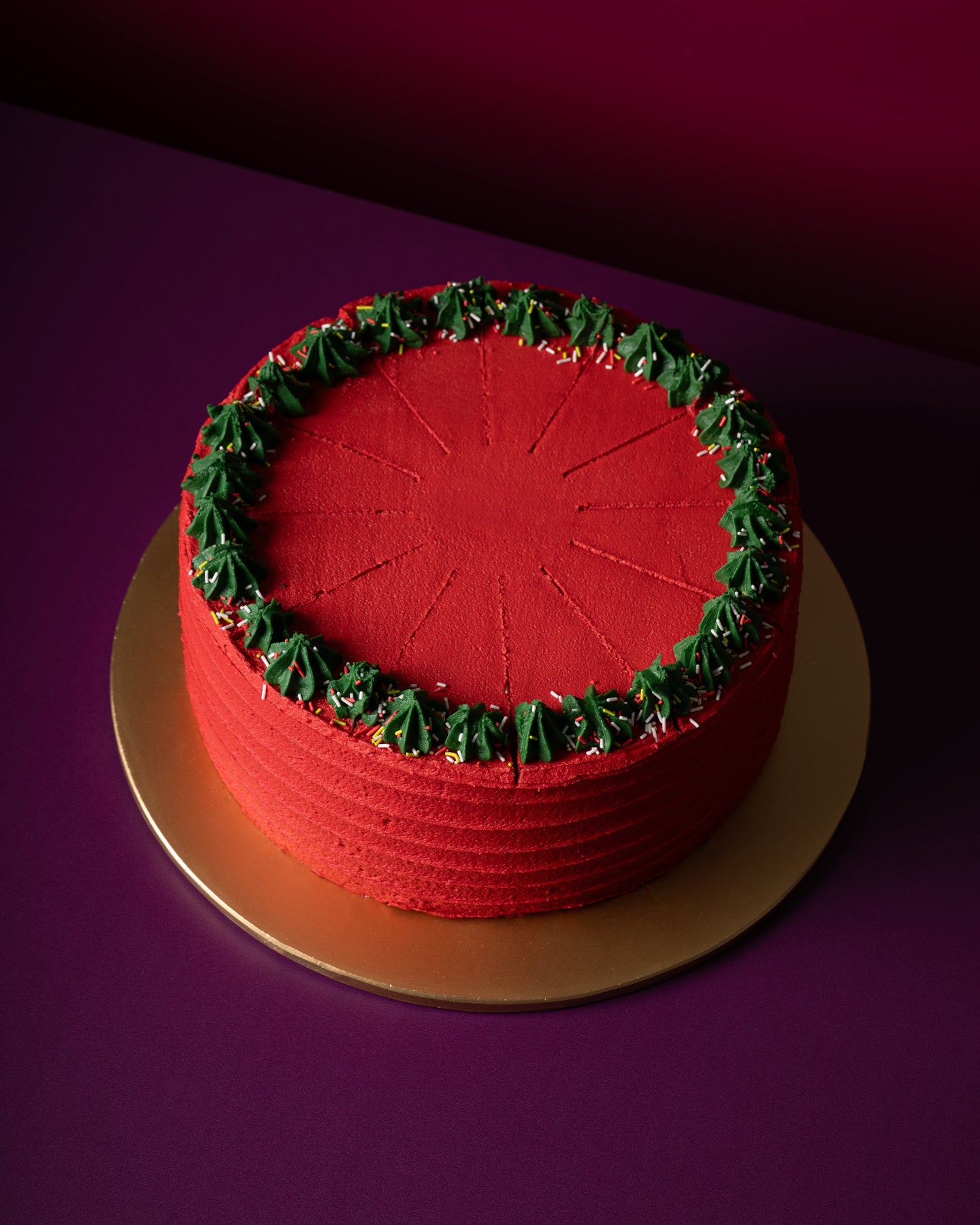10 Inch Red Velvet Christmas Cake