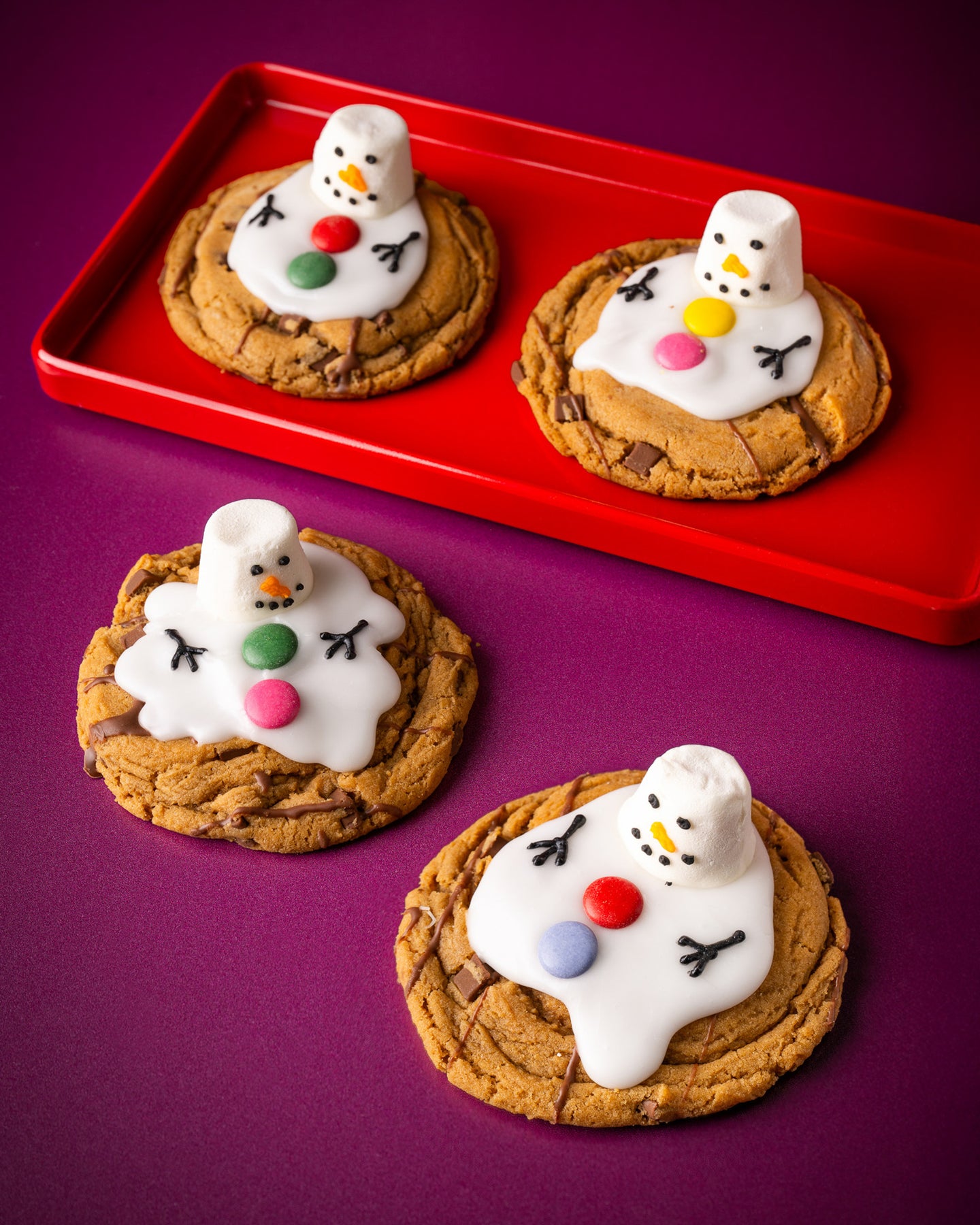 Snowmen Chocolate Chip Cookies (box of 4)