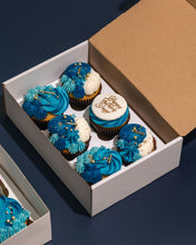 Load image into Gallery viewer, Navy Cupcake Box (Box of 6)
