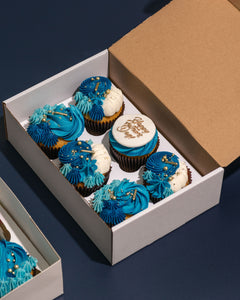 Navy Cupcake Box (Box of 6)