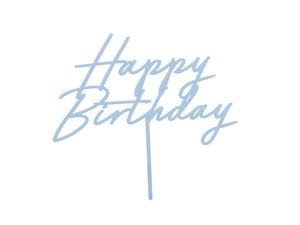 Acrylic Blue Happy Birthday Cake Topper