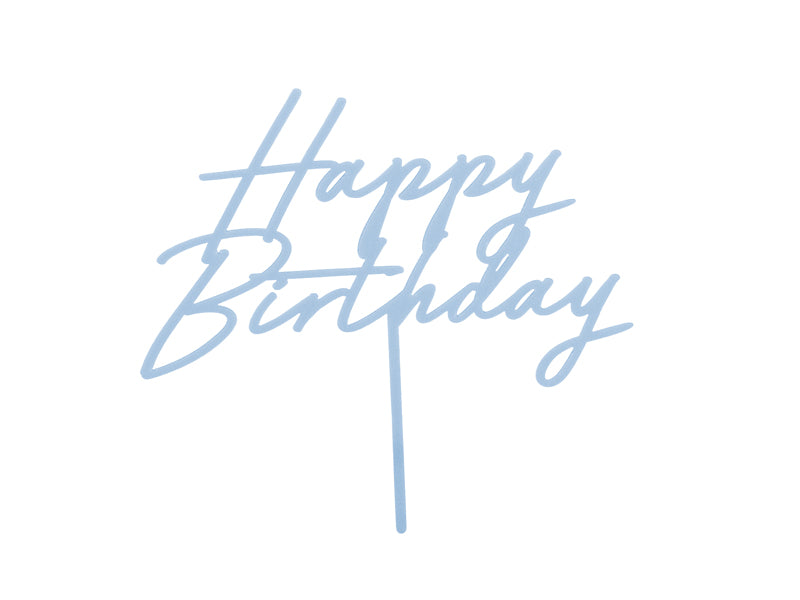 Acrylic Blue Happy Birthday Cake Topper