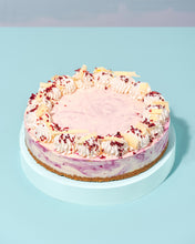 Load image into Gallery viewer, Raspberry &amp; White Chocolate Cheesecake (12 - 14 portions)
