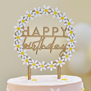 Happy Birthday Daisy Cake Topper