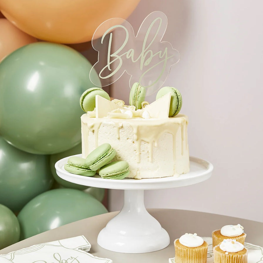 Sage 'Baby' Acrylic Cake Topper