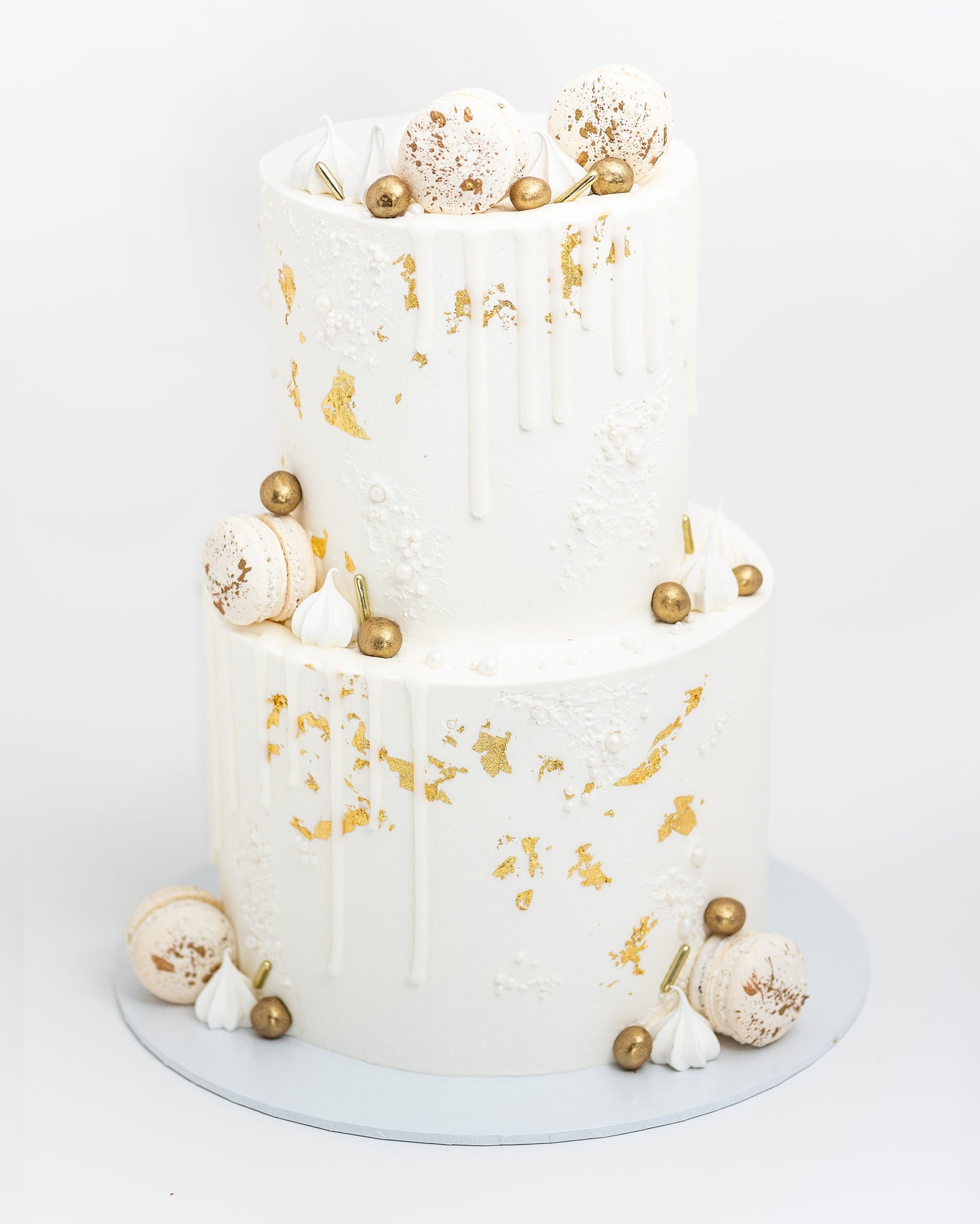 2 Tier White and Gold