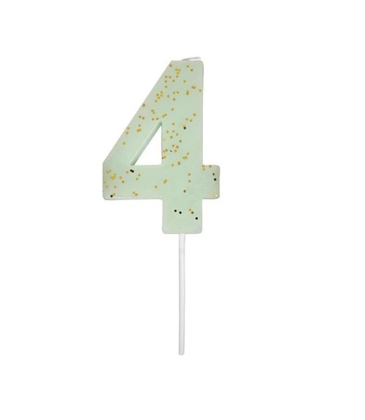 Mint Number 4 Candle
