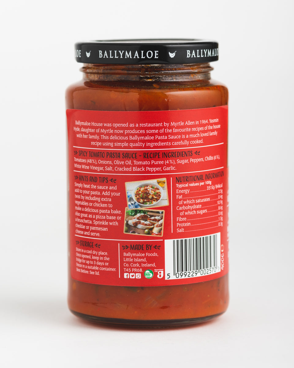 Ballymaloe Pasta Sauce Spicy Tomato French Village Bakery