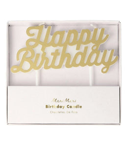 Gold Happy Birthday Candle