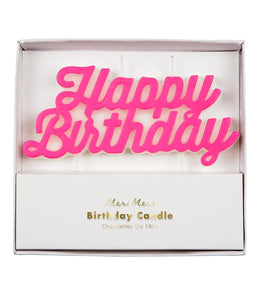 Pink Happy Birthday Candle