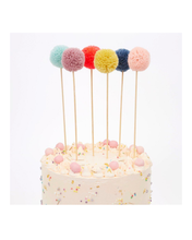 Load image into Gallery viewer, Multi Pompom Cake Topper
