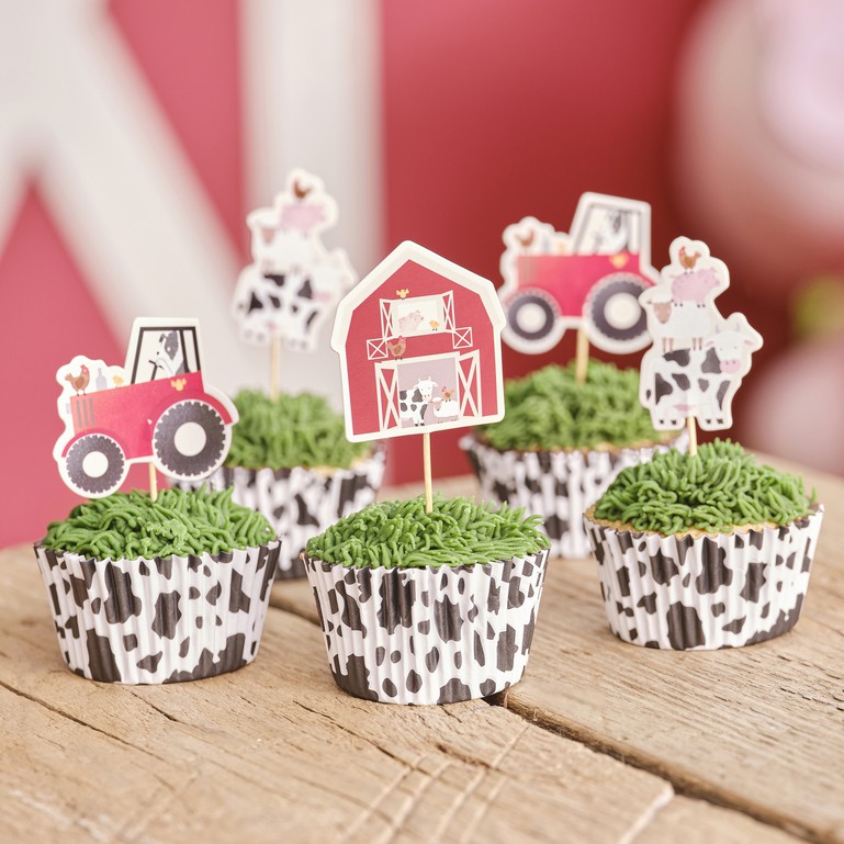 Farm Birthday Cake/Cupcake Toppers (12) – French Village Bakery