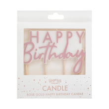 Load image into Gallery viewer, Rose Gold Happy Birthday Candle
