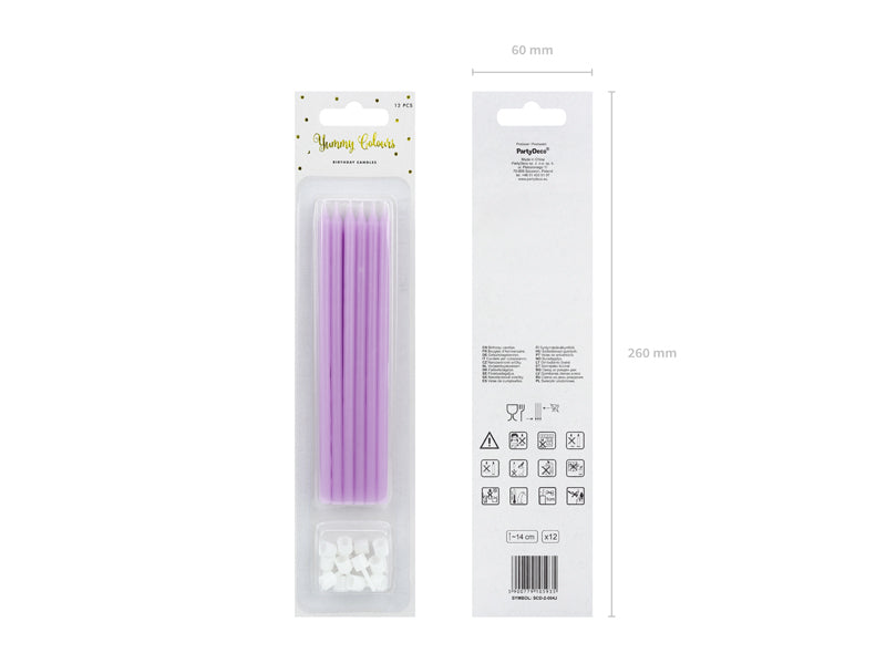 Tall Lilac Candles (set of 12)