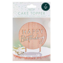 Load image into Gallery viewer, Wooden Happy Birthday Cake Topper
